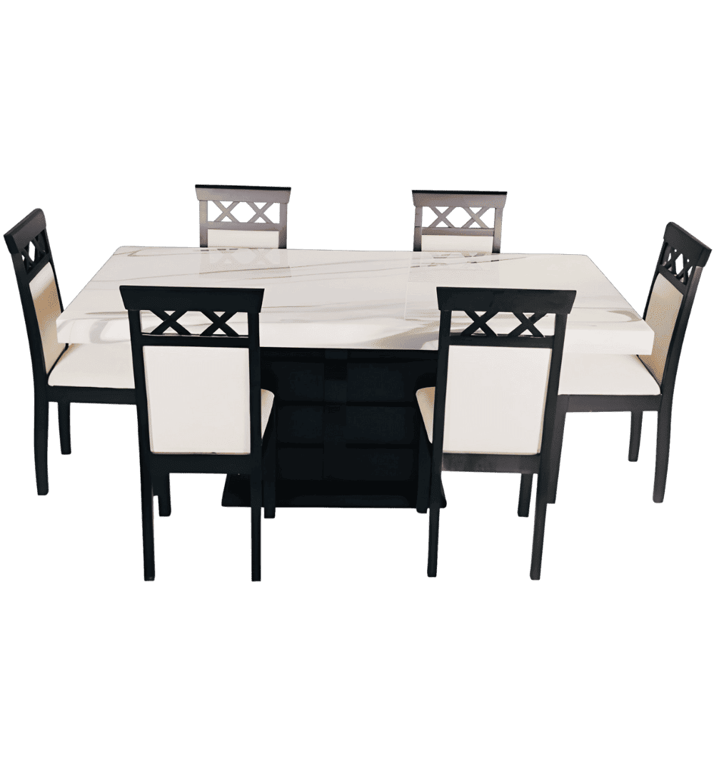 Adhuna Marble Dining Table Set (1+6)