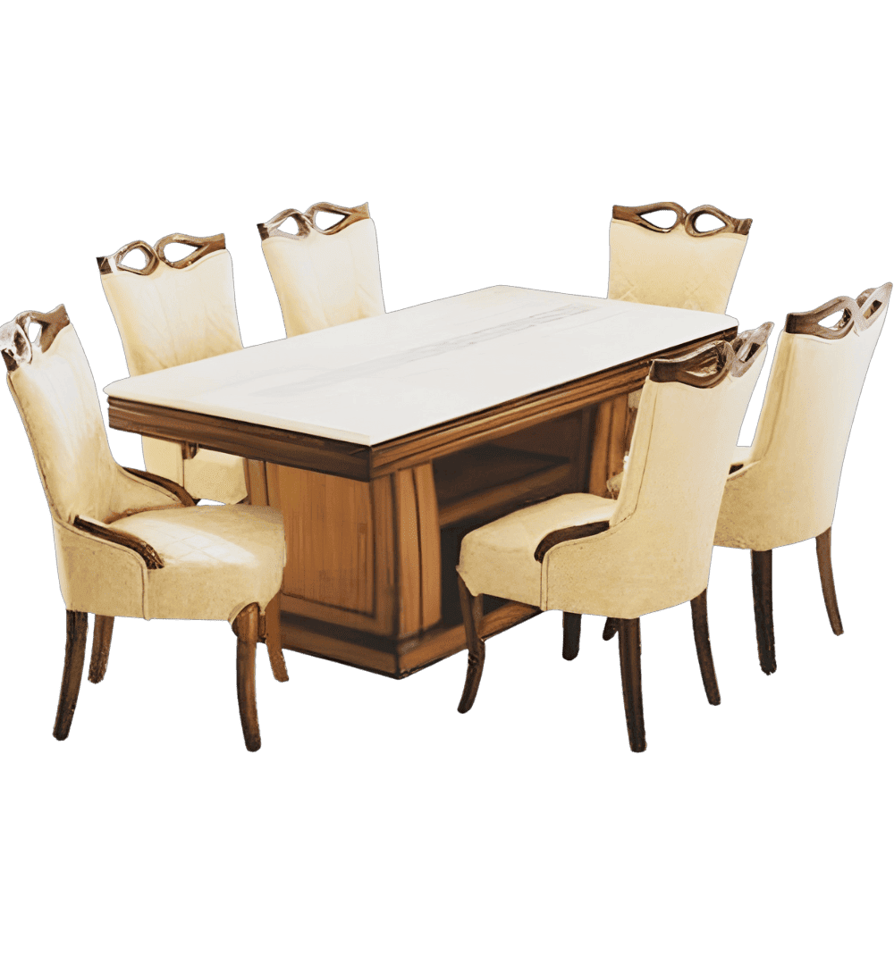 Arya Dining Set (6s) Imported Marble