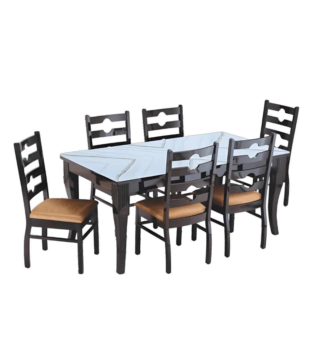 Manohara Dining Set (6s) Composite Marble