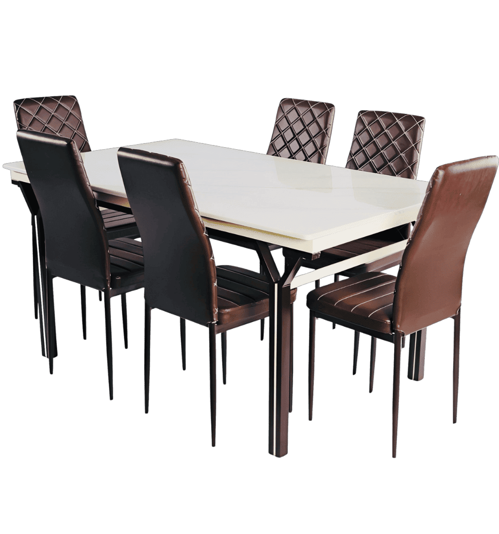 Rasa Marble Dining Table Set (1+6)