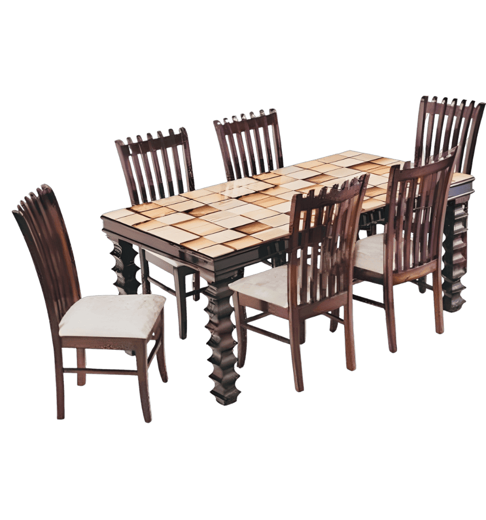 Yuga Dining Set (6s) Digital Printed Marble
