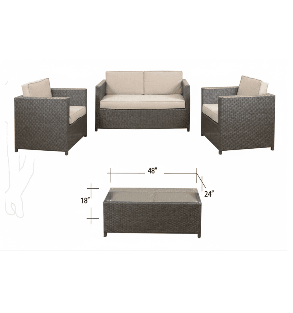 ODS-10 4 Seater Patio Sofa Set(2+1+1)