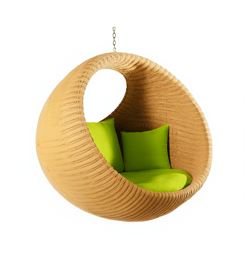 Zephyr Cane Swing With Cushions