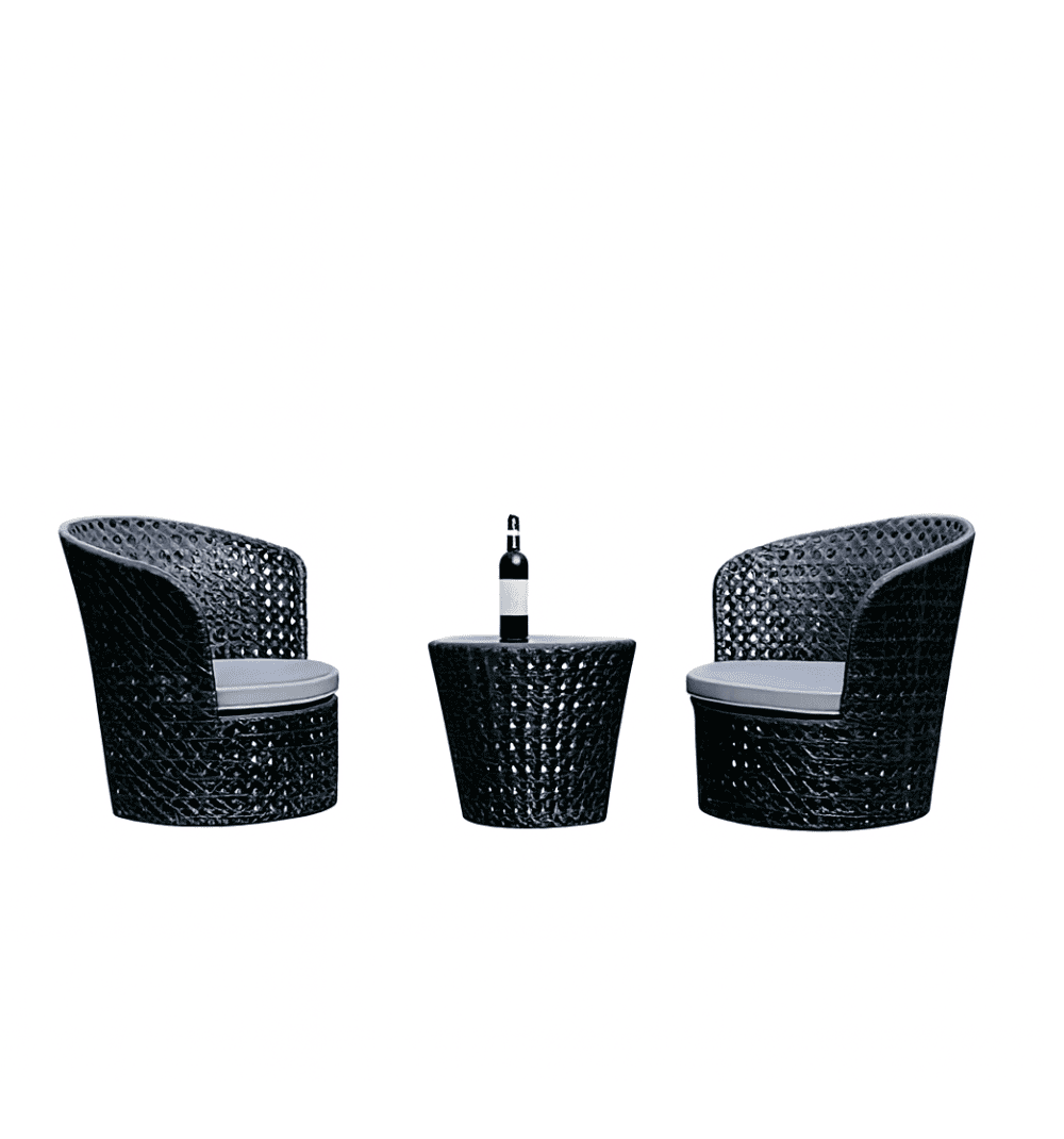 Zinger Wicker Coffee Chair Set