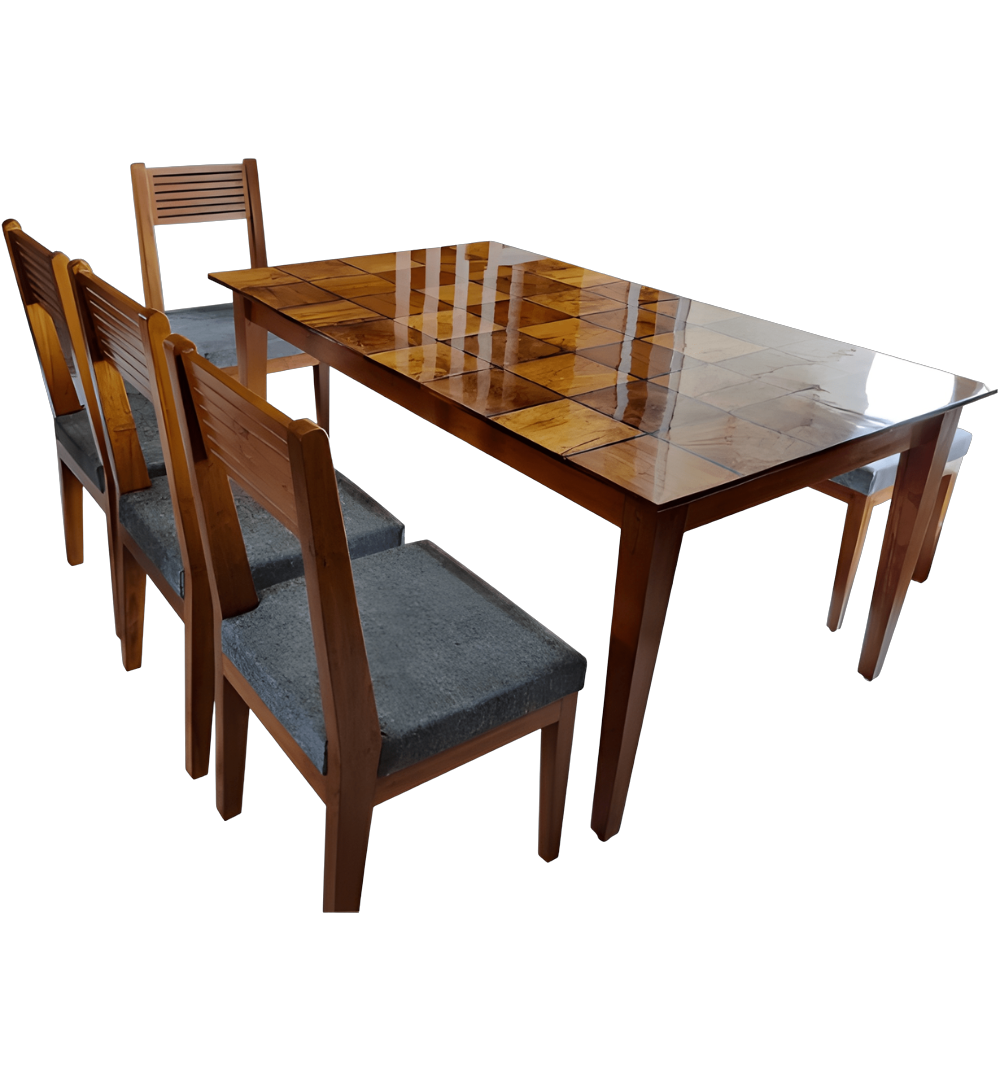 Epoxy Dining Table With Chair 2