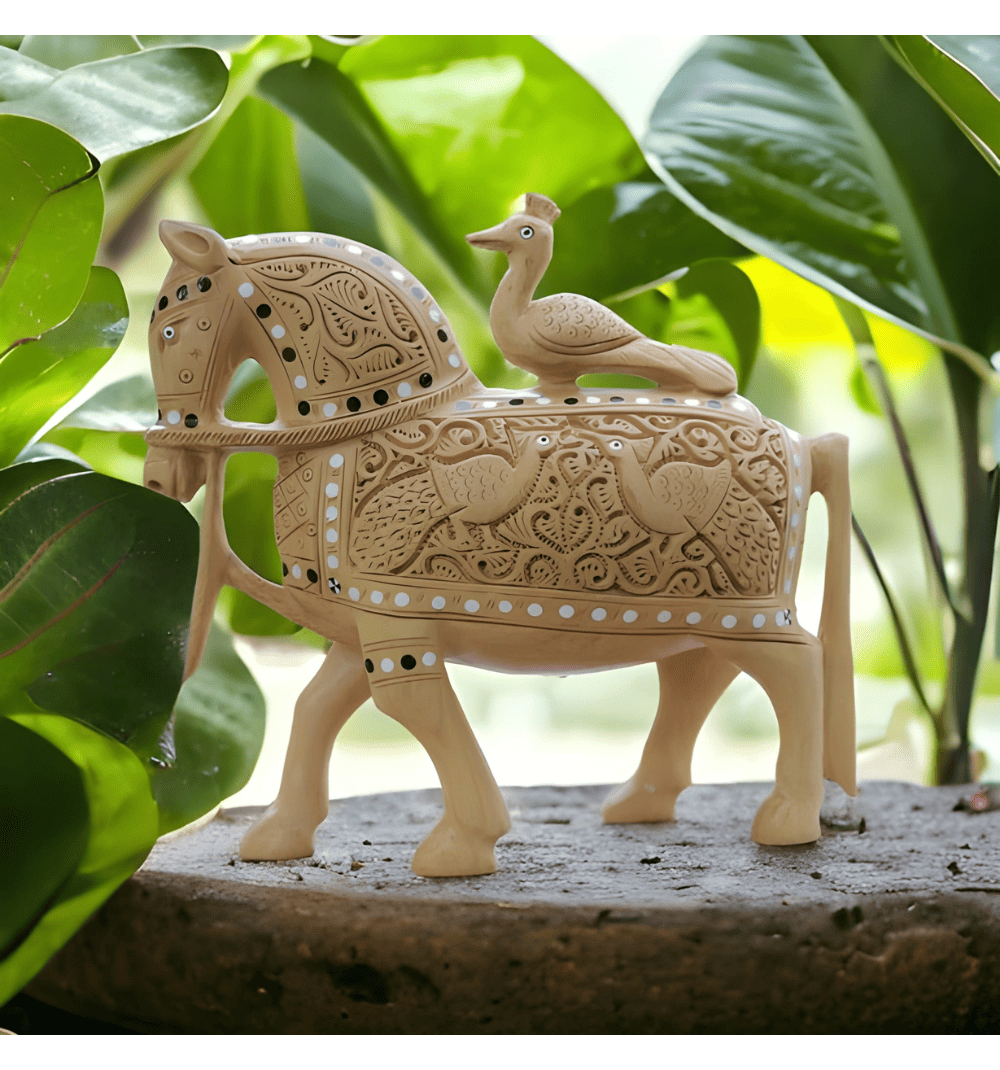 Wooden Horse With Shikhar